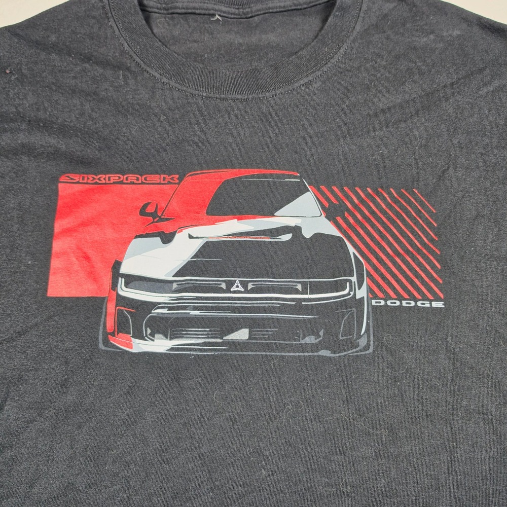 Dodge Charger T-Shirt Mens Medium Black Excellent Sixpack Scat Pack Graphic Tee